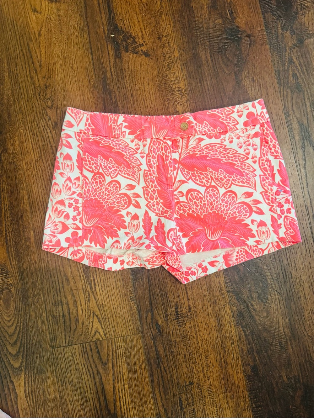 J. Crew Pink Floral stretch  Cotton Blend Shorts